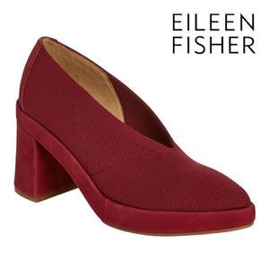 EILEEN FISHER Signy Pump in Deep Claret Size 9.5 NWOT.